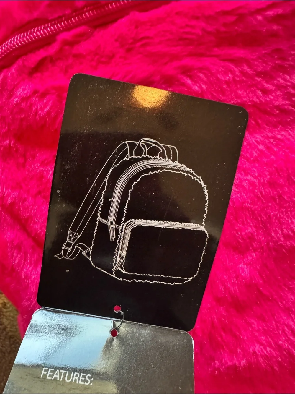Fuchsia Plush Backpack - Soft Faux Fur (NWT)
